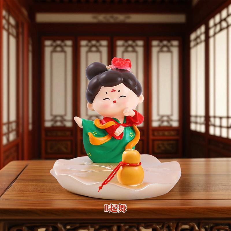 Guochao Ancient Style Tang Xiaohuan Picturesque Mobile Phone Holder Lazy Drama Chasing Artifact Desktop Small Ornament Holiday Gift
