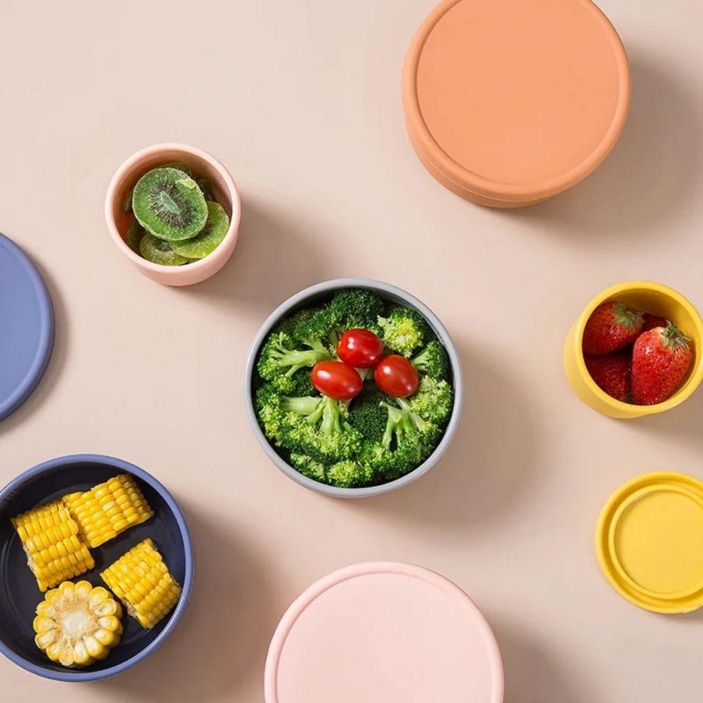 Reusable Lunch Boxes Lids Silicone Bowl Eco-friendly Freezer Molds  Kids