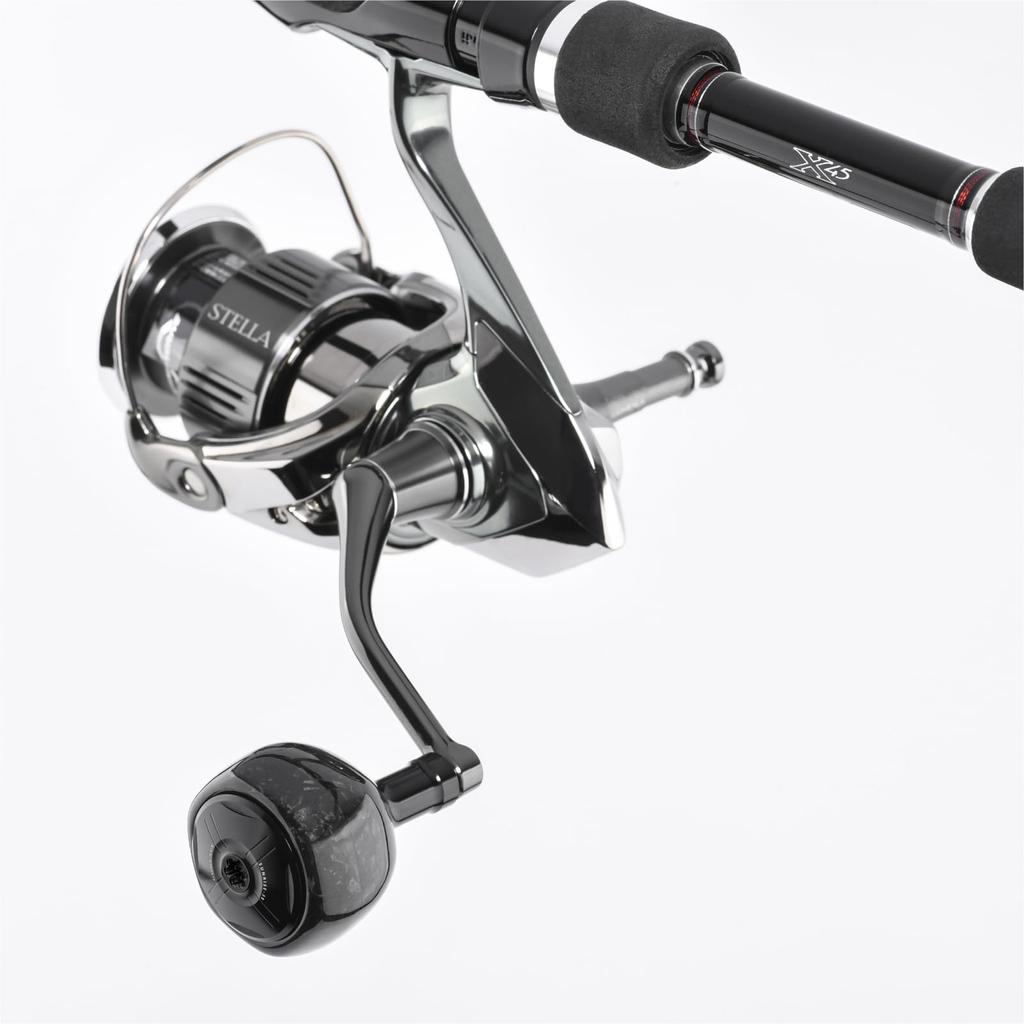 Gomexus F38 Reel Handle Forged Carbon Round Replacement Handle for Daiwa Type S and Shimano Type A Spinning Reels and Baitcasting for Sea Boat and