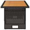 Garden Table Black 100 x 50 x 43 63 cm Acacia Wood & Poly Rattan
