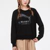 Puma Color Block Logo Print Sports Crew Neck Sweatshirt Women sweatshirt Black 531382-56