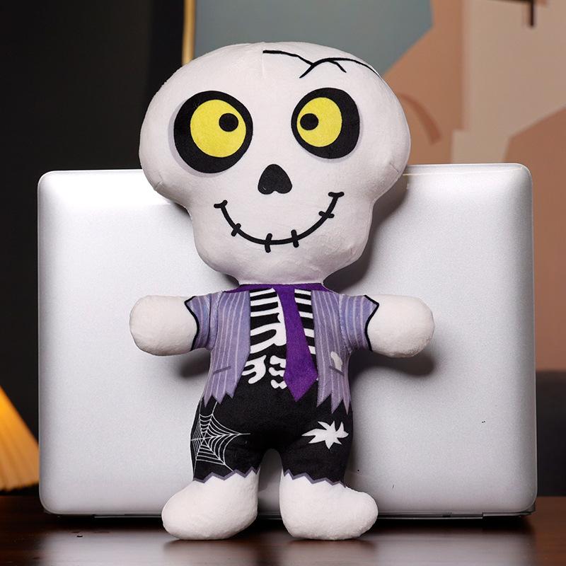 30cm Halloween Doll Plush Toy Funny Pumpkin Man Skeleton Monster Doll Halloween Prop Decoration Doll Kids Scare Halloween Gift