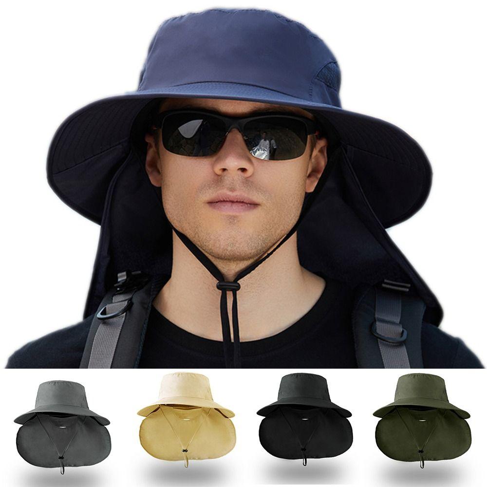 

Washable Wide Brim Bucket Hat Pure Color Shawl cap New Summer Hat Men Women хакі