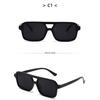 Women's sunglasses, men's and women's fashion square large-frame double-beam sunglasses
