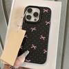Korea Pink Bow Polka Dots Silicone Phone Case For iPhone 16 Funda iPhone 15 13 11 14 12 17 Pro Max 16 Plus Cool Girl Soft Cover