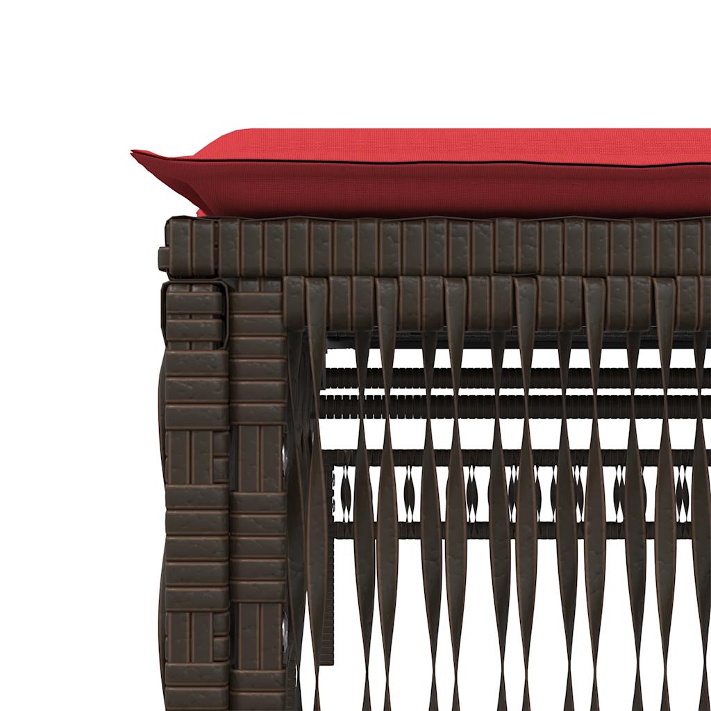 2 Piece Sun Lounger Set with Table Brown Poly Rattan