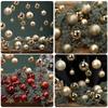 24pcs Christmas Ball Ornaments Plastics Solid Color Suspended Bauble Christmas Tree Hanging Balls Party Wedding Accessories