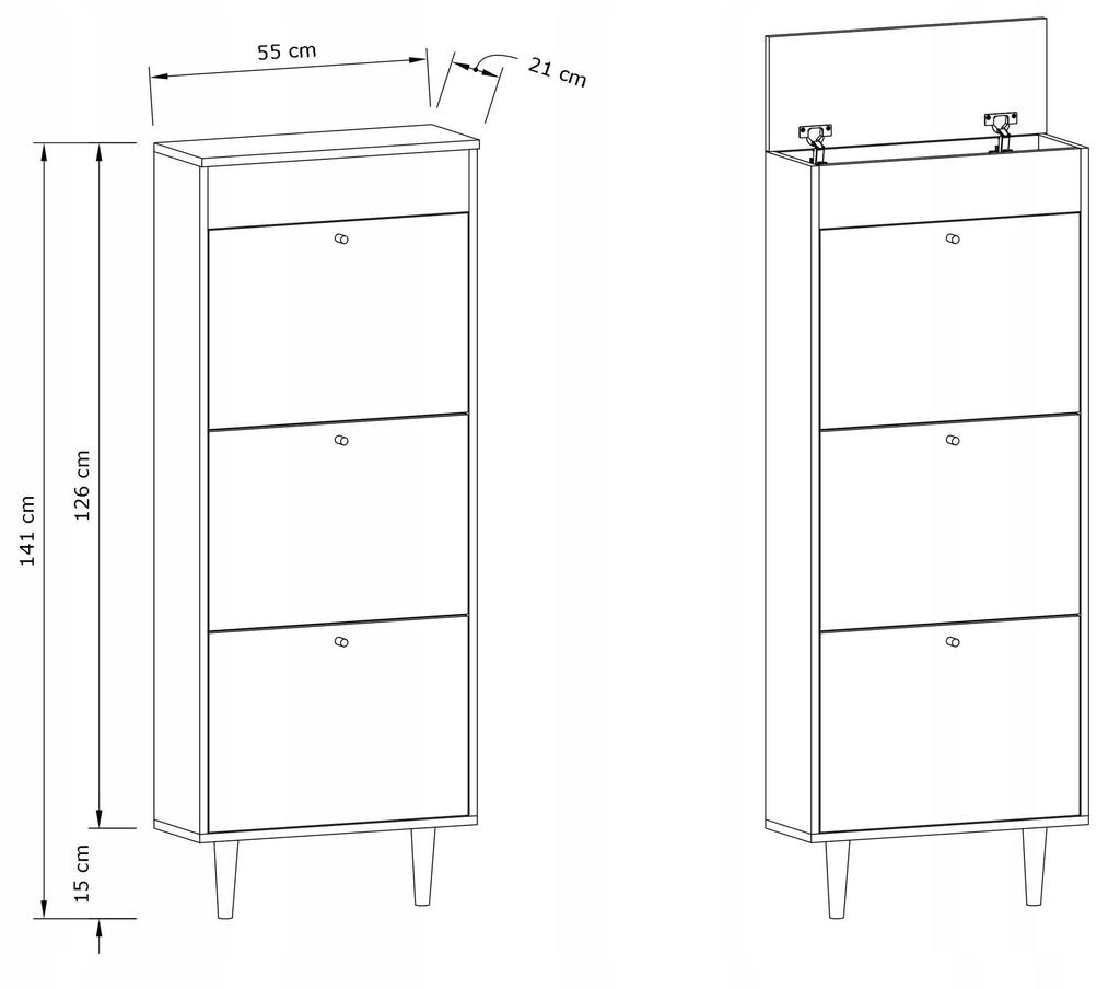 Dotti 531 Grey Shoe Cabinet