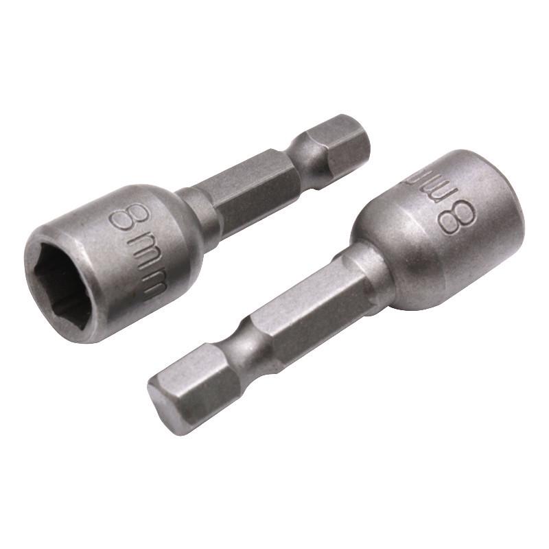 8mm Hexagonal Magnetic Power Air Driver Socket, 42mm Long, CR-V Chrome Vanadium Steel