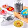 100pcs Reusable Aluminum Foil Baking Cups Egg Tart Pan Cupcake Case Tar Cake Mold Bakewares with Tin Barbecue Seasoning