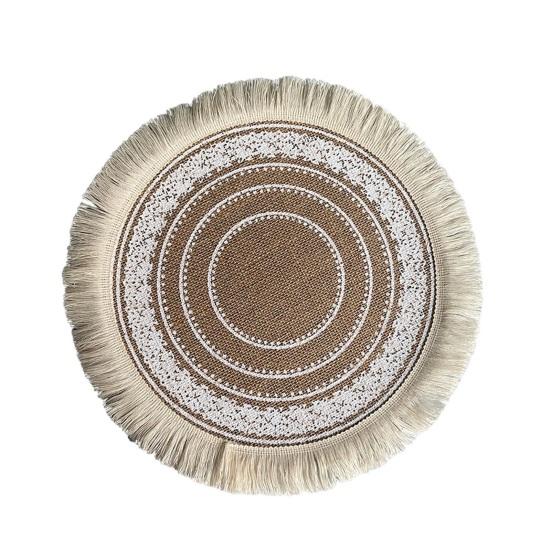 Ronde Jute Placemats voor Tafel, Geweven Jute Onderzetters, Rustieke Natuurlijke Vezel Matten voor Borden Kopjes, Boerderij Keuken Eetkamer Decor