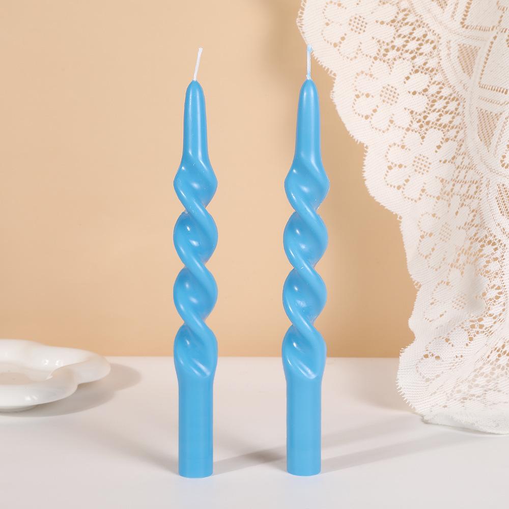 10-inch Classic Colorful Threaded Long Rod Candle Home Creative Odorless Twisting Rod Wax