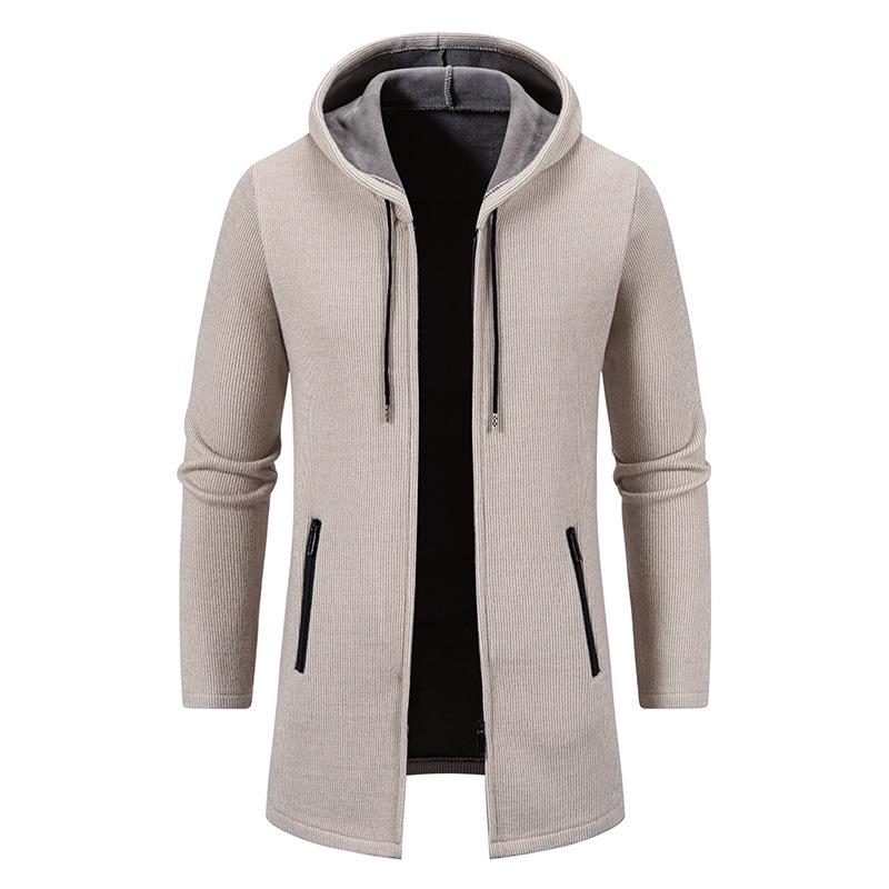 

Men s Hooded Knit Windbreaker Cardigan Plus Size (2025) 3XL off білий колір
