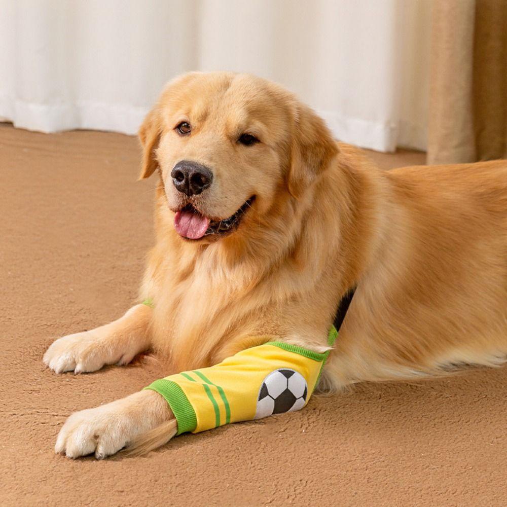 Soft Dog Front Legs Sleeve Football/Star Pattern Dog Leg Protectors  For Elbow Knee Joints