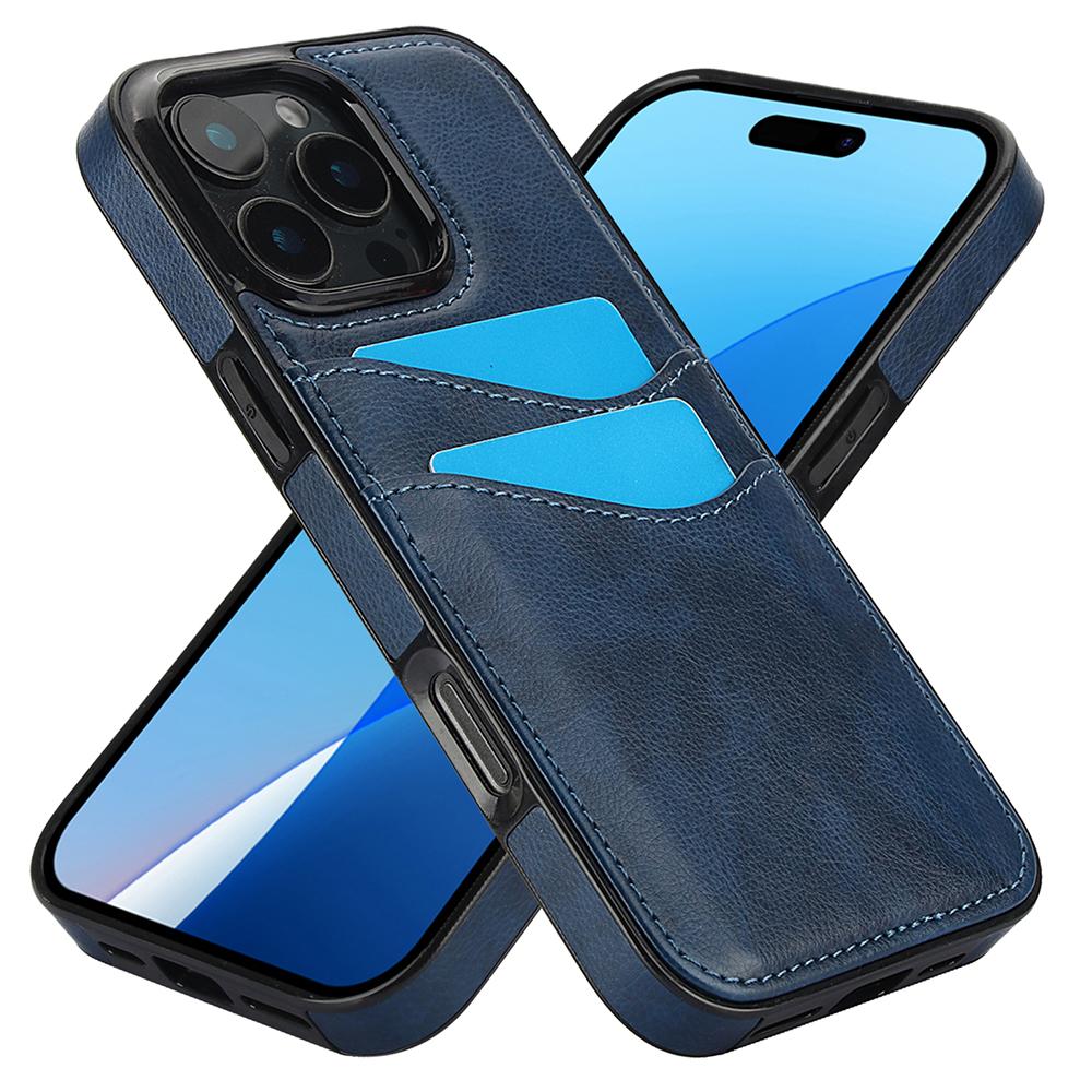For iPhone 16 Pro Case Card Slot Slim-Fit PU+TPU Mobile Cover