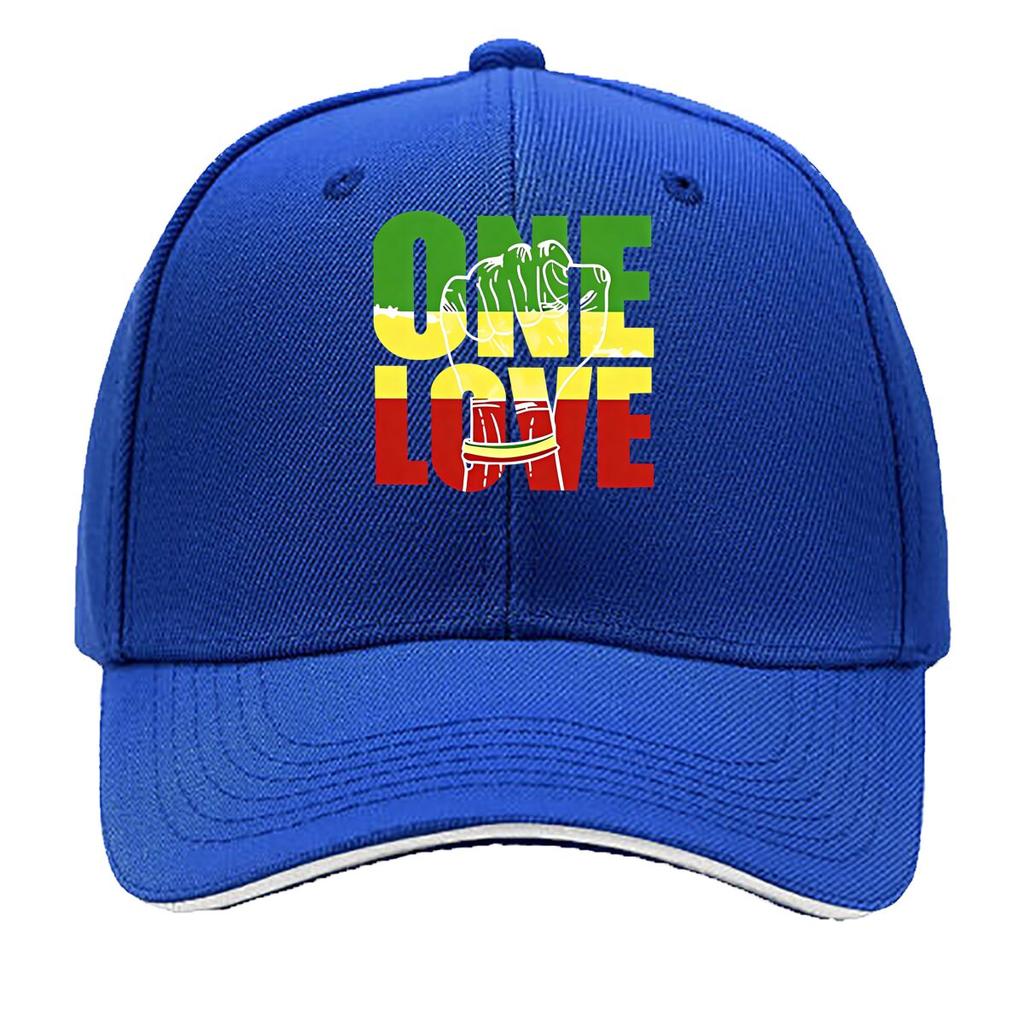 ONE LOVE Print Adjustable Snapback Lightweight Hat for Outdoor Activities Sports and Fishing Sandwich Baseball Cap