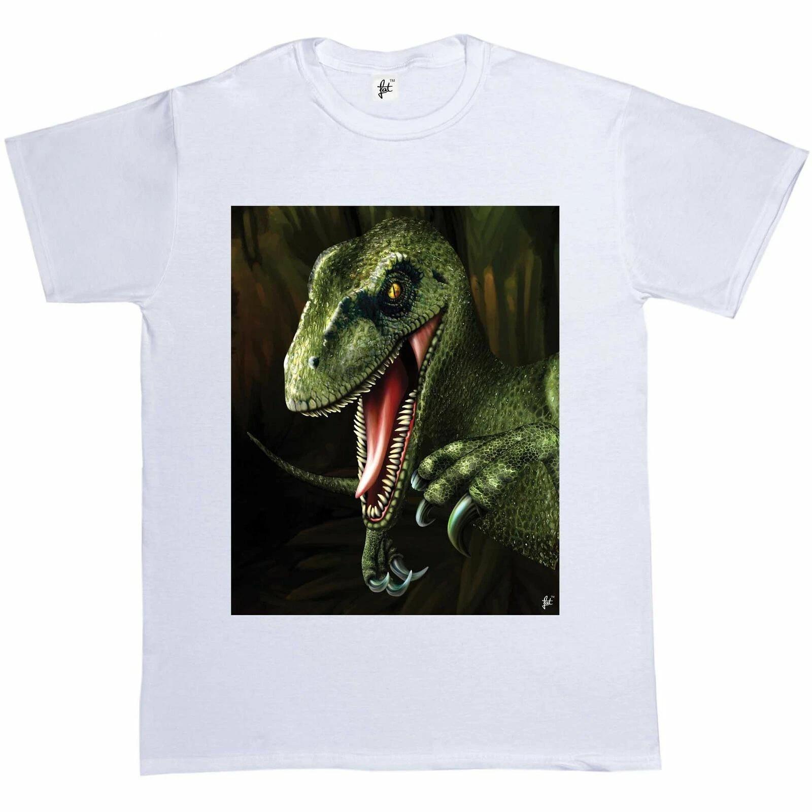 Scary Jurassic Raptor Velociraptor Dinosaur Mens T-Shirt XL