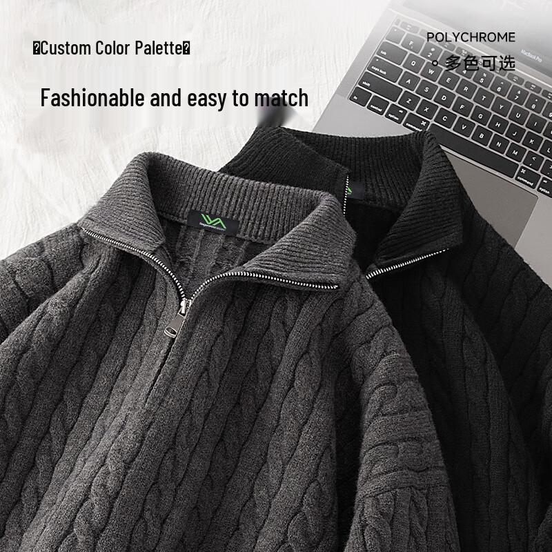 Fingercroxx Pullover mit halbem Reißverschluss im japanischen Stil