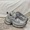 Mesh breathable silver dad shoes girl 2025 autumn new thick-soled versatile thin super fire sports casual shoes