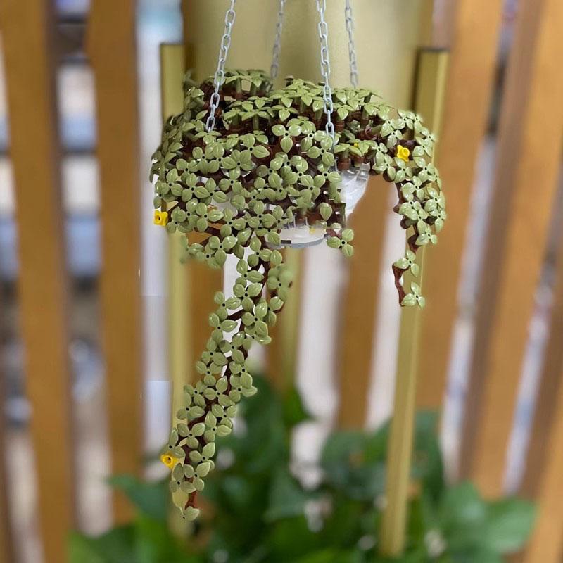 MOC chlorophytum comosum simulation potted eternal flower building blocks creative assembly puzzle puzzle