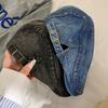 Cloth Denim Beret Washed Artist Hat Casual Newsboy Hat  Women