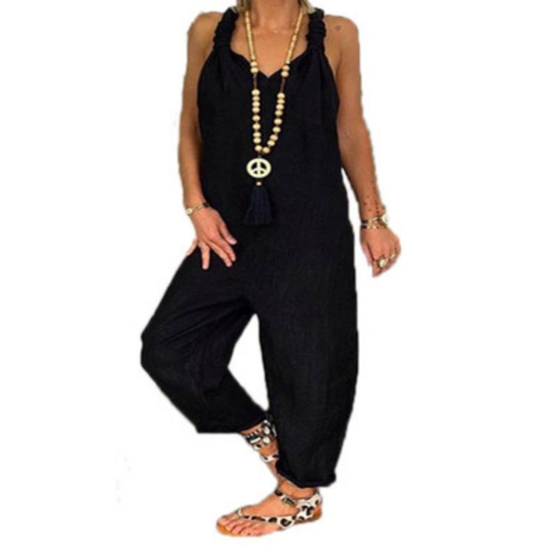 Women's Loose Casual Strappy Jumpsuit