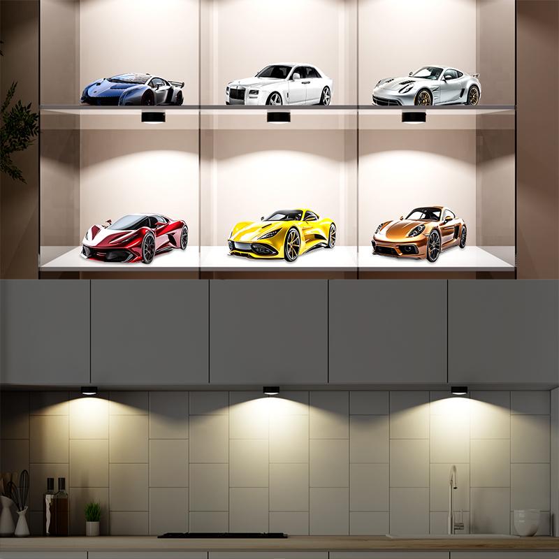 3 x Magnetic Remote Controlled Board Light, Rechargeable Wireless LED Table Lights, 3 Colours and Timer Function