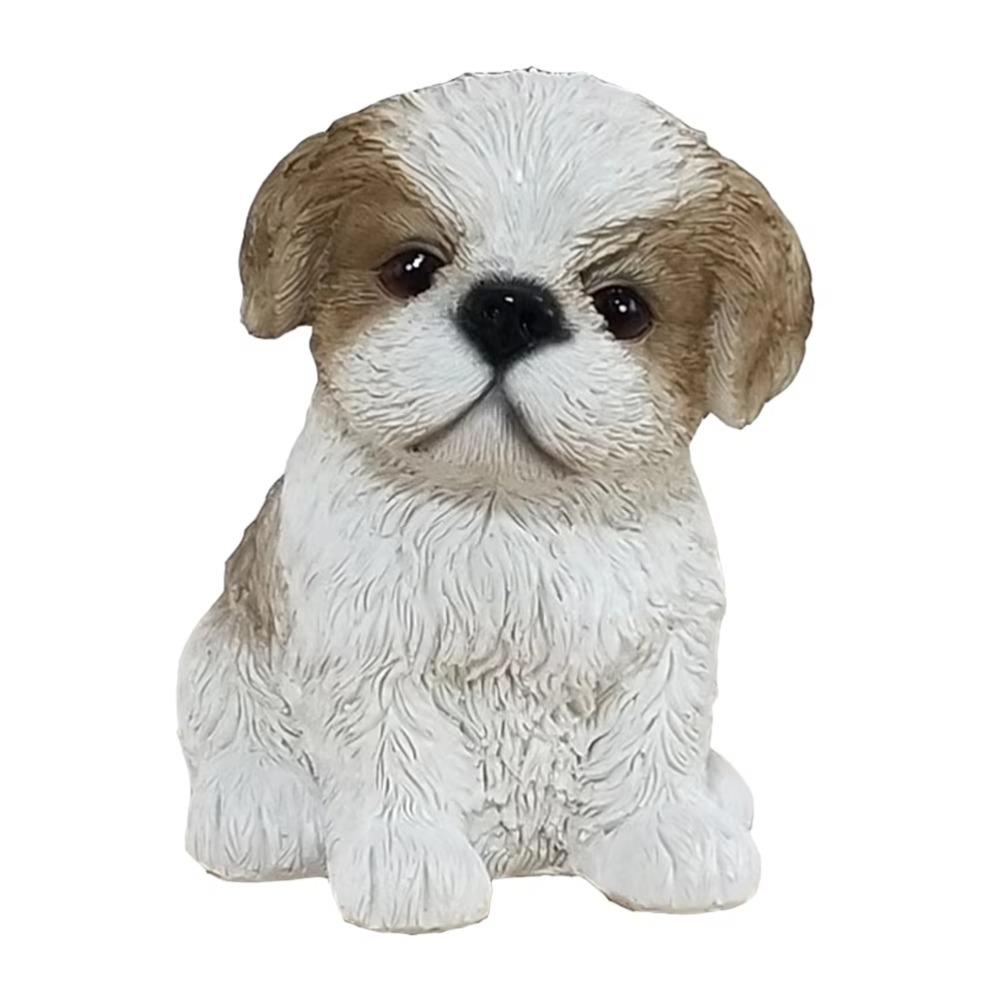 

Simulation Puppy Sculptures Exquisite Garden Ornament Home Decor Dog Adornment Living Room коричневый