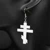 Hip Hop Stainless Steel Orthodox Hoop Earrings for Women Faith Christ Amulet Dangle Earring Classic Religious Jewelry Gifts 8449