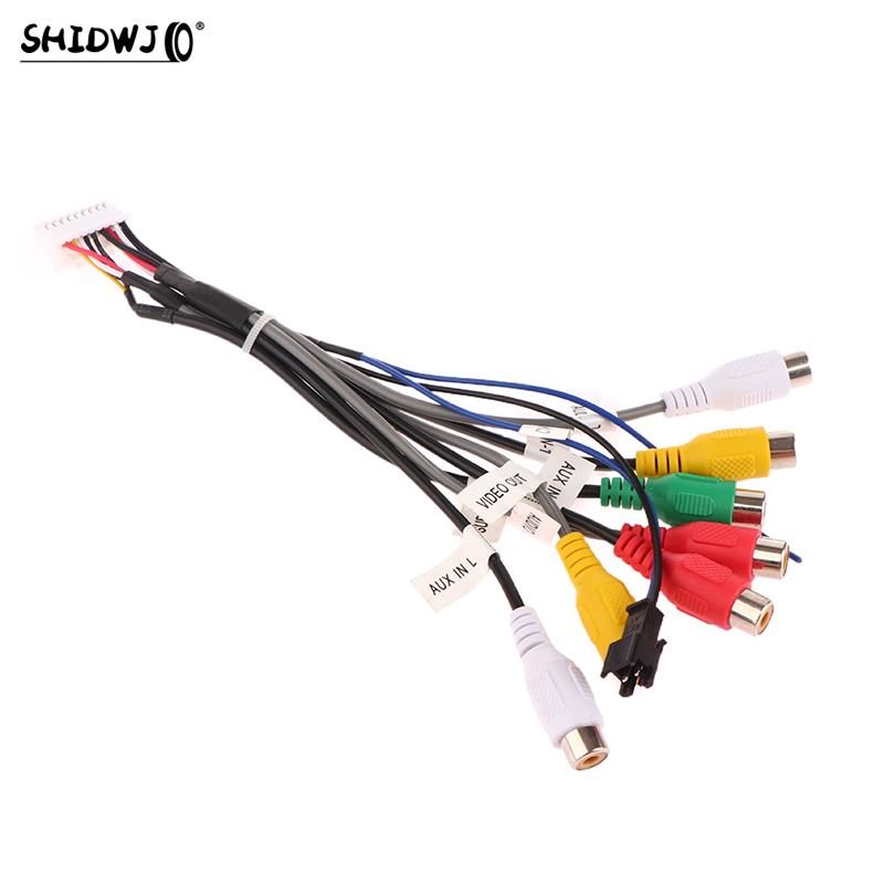 1pcs Car Stereo Radio Cable 20 Pin Plug RCA Output AUX Wire Harness Wiring Connector With Fan Header For Android Navigation