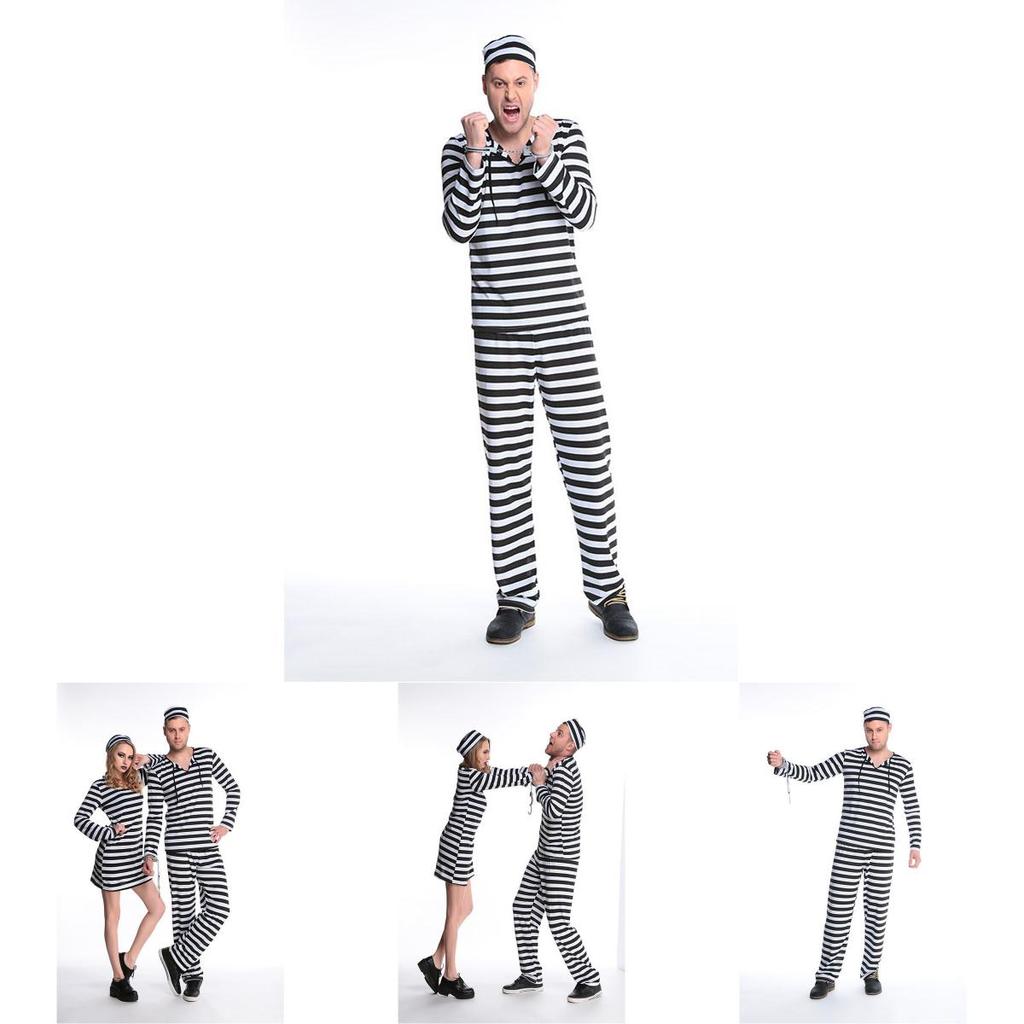 תחפושת אסיר/פושע איכותית לגברים להאלווין ואירועי תחפושות