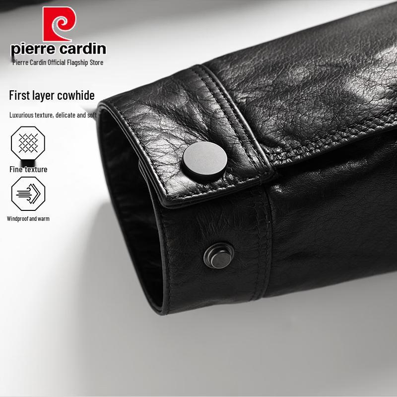Pierre Cardin Men's Premium Top-Grain Cowhide Leather Jacket