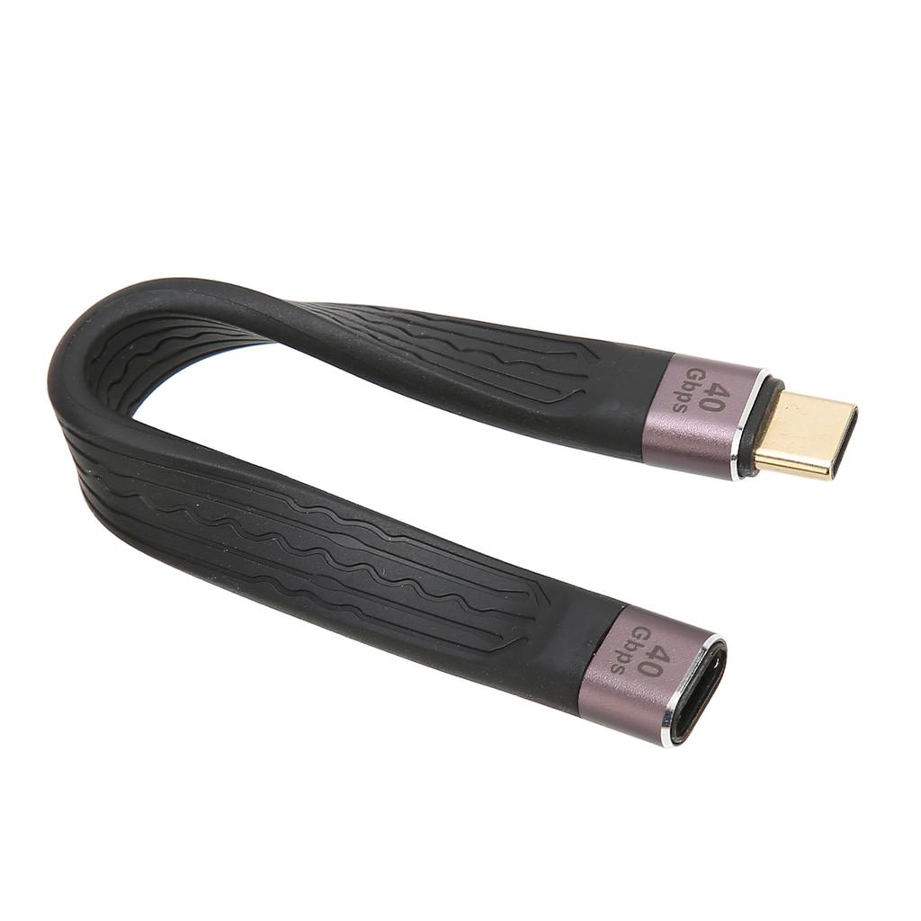 Short USB C Cable 40Gbps Dual Head FPC Durable Type C Male to Female PD 100W Fast Charging Cord