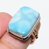 Natürlicher Larimar Edelstein 925 Massiv Sterlingsilber Zweifarbig Geschenkring Gr.7 B5O02