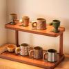 Desktop Storage Rack Durable Construction Strong Load-bearing Multipurpose Wood Tabletop Stand Storage Shelf
