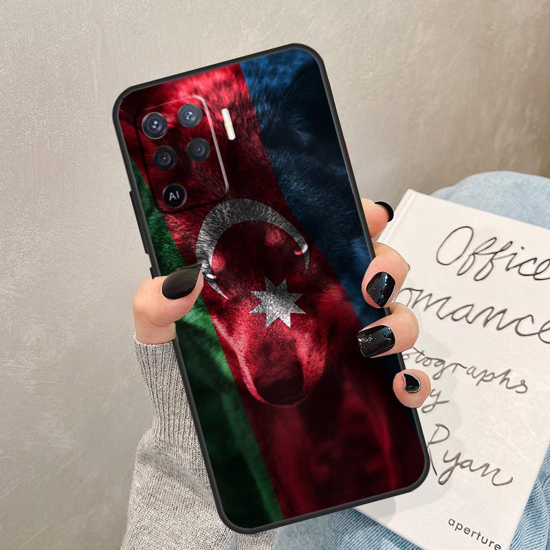 Azerbaijan Flag Case For Oppo A78 A98 A18 A38 A58 A60 A80 A40 A77 A57 A17 A74 A54 A94 A96 A76 A16 A15 A5 Pro