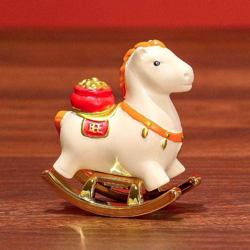 Mini Year of The Horse Zodiac Ornament Resin Horse Mascot Statue Pony Sculpture  Study