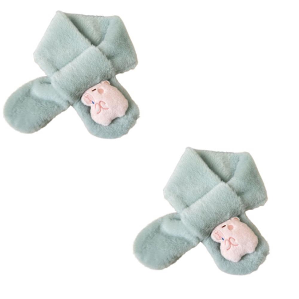 2 Stück Kawaii Capybara Plüschschal Capybara-förmiger Überkreuz-Halswärmer Kinder-Capybara-Schal Baby