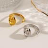 Stainless Steel Vortex Open Ring for Women Men Exquisite Vintage Geometric Whirlpool Finger Ring Casual Versatile Jewelry Gift