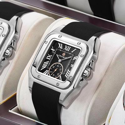 Retro-Herrenuhr im quadratischen Design mit Kalender - Vielseitiges Design für den südostasiatischen Markt