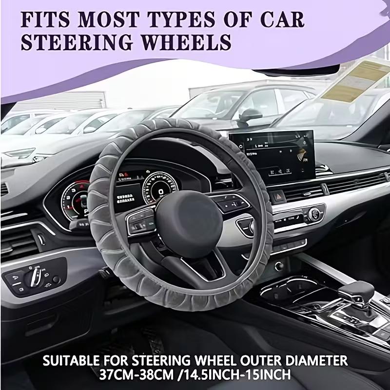38Cm Soft Winter Warm Plush Car Steering Wheel Cover Universal Steering Wheel Cover For Car Auto Interior Accessories