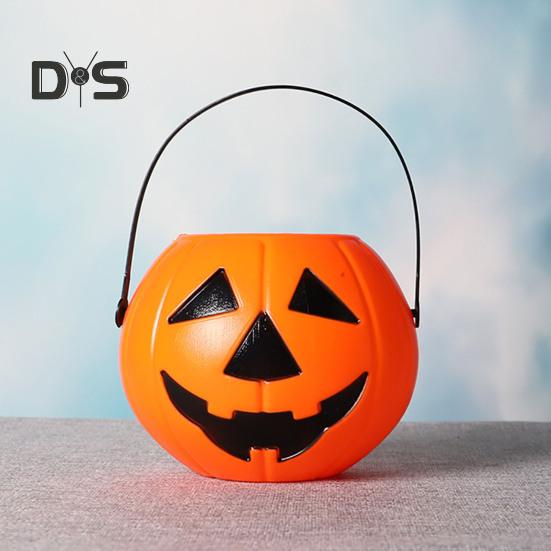 Halloween-Süßigkeiten-Eimer, Süßes oder Saures, Kürbis-Eimer, Aufbewahrungskorb, tragbare Halloween-Süßigkeiten-Schüssel, Kinder-Snackhalter für Partygeschenke