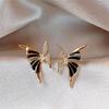 Elegant Gold-Plated Black Zircon Stud Earrings - Niche Design for a Luxurious Fashion Statement