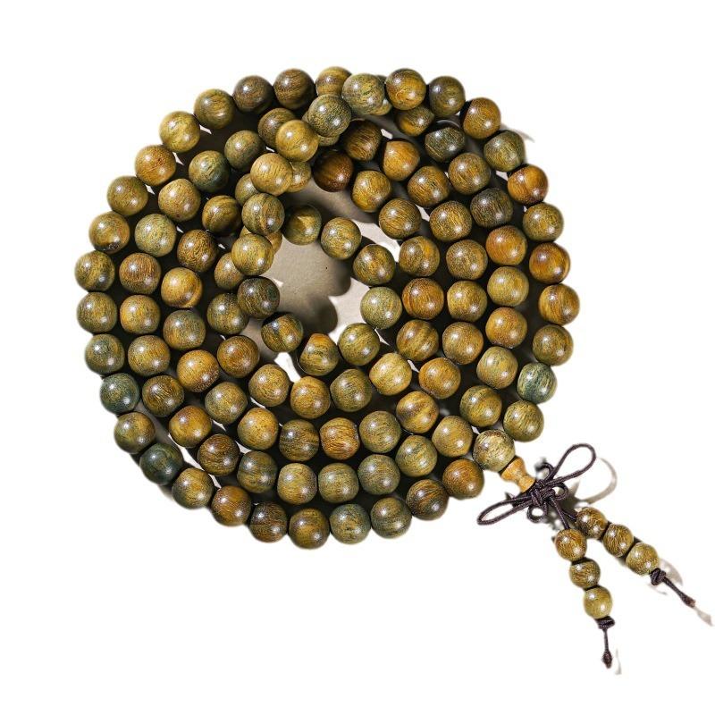 Grünes Sandelholz Zypressen Armband Buddha Perlen 108 Schwarzes Sandelholz Damen Holz Kulturelles Spiel Armband Herren
