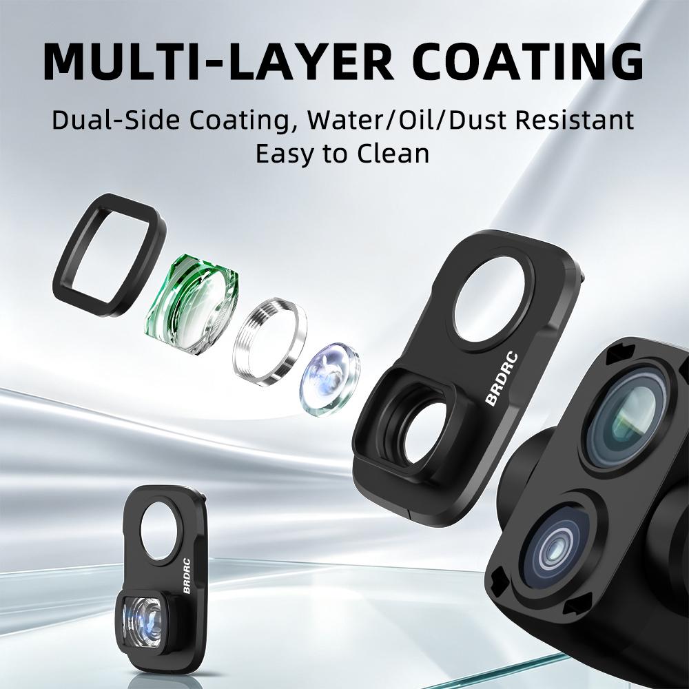 Wide Angle Lens for DJI OSMO POCKET 4 Pro 0.72X Optical Glass 110 Ultra Wide FOV Snap On Lens Water Oil Proof Accessories Kit