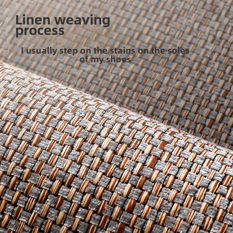 Non-slip Bath Mat with Linen Weave Memory Foam, Quick-Drying and Absorbent, Simple Plain Bathroom Rug Shower Door Mats