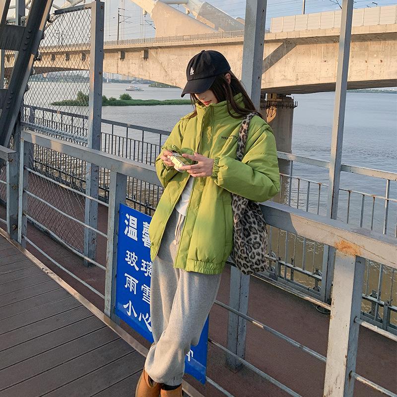 

Корейская версия утолщенной куртки с хлопковой подкладкой Новые влюбленные Джокер Мужчины и женщины одинакового кроя. XL зелёный