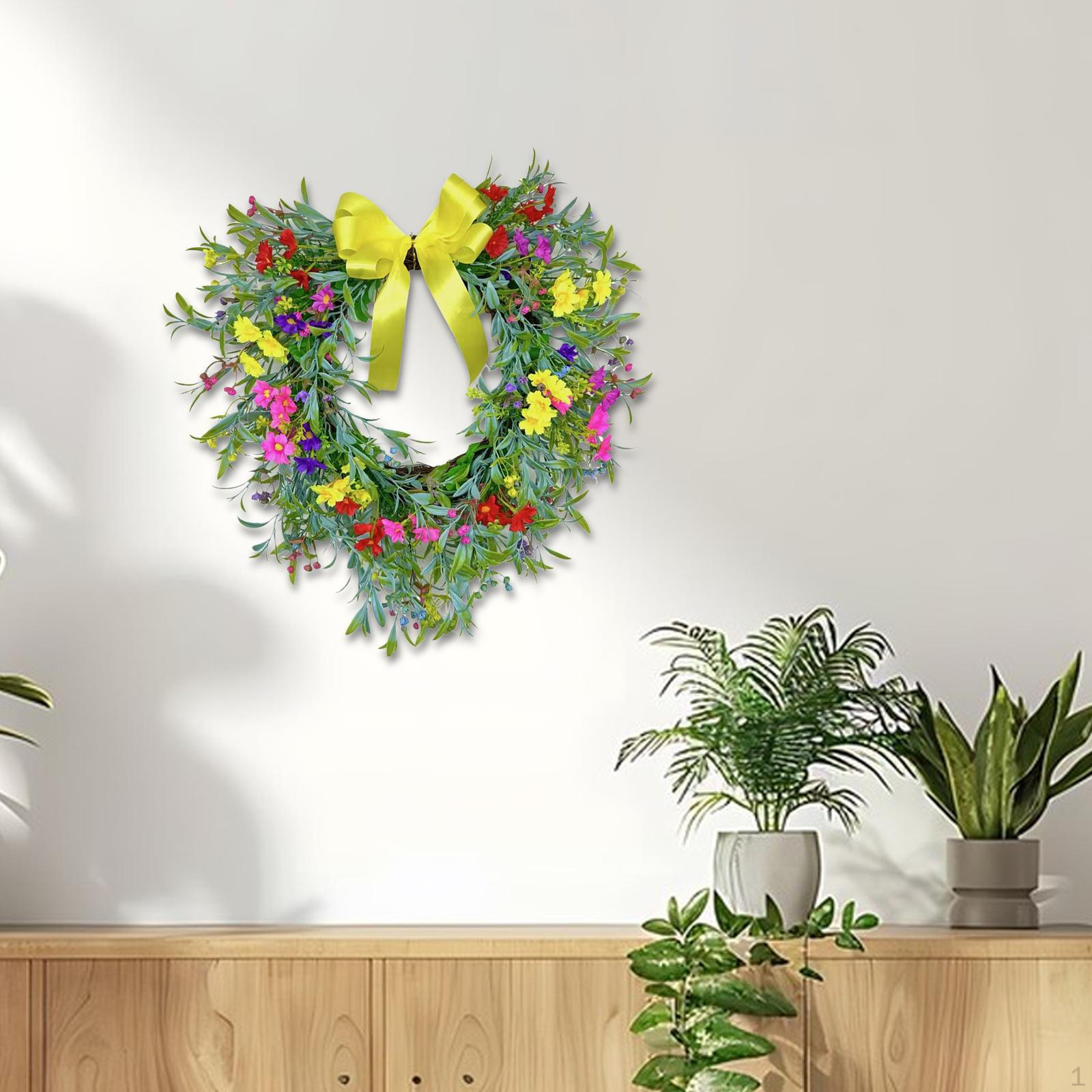 

Front Door Garland Gypsophila Wreath for Holiday ,Outdoor, Porch жовтий