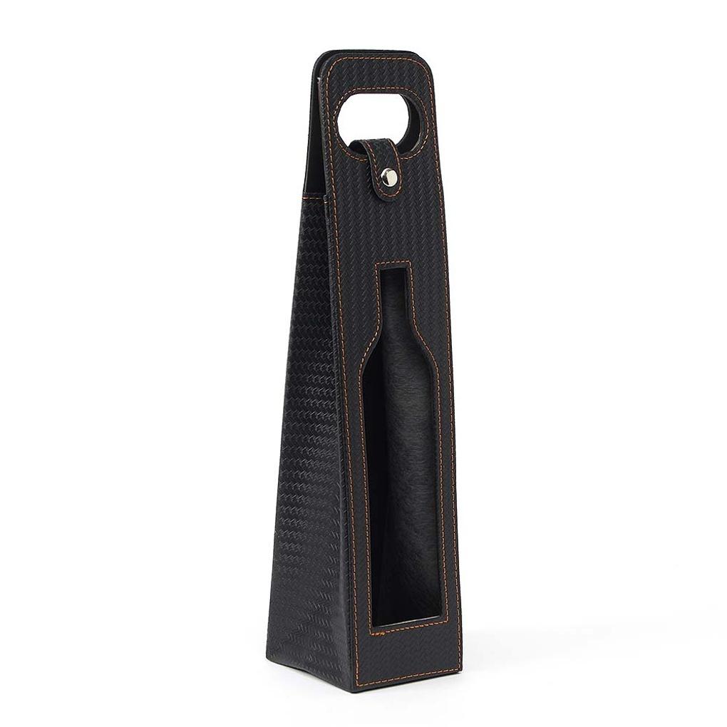 Open Leather Wine Carrier Liquor Packaging Wine Bag