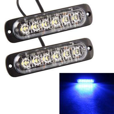 Poopee LED dienos žibintas, atsparus vandeniui, mėlynas/baltas, /24V automobiliams, atsparus dulkėms, atsparus smūgiams, 6 LED,